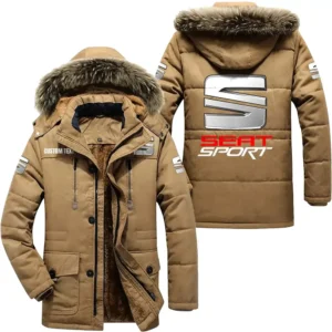 Classic Auto Parka hoodie, Coat with Hood Exclusive Logo For Car Motorcycles Lovers CAR7002082206 - Khaki