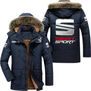 Classic Auto Parka hoodie, Coat with Hood Exclusive Logo For Car Motorcycles Lovers CAR7002082206 - Navy