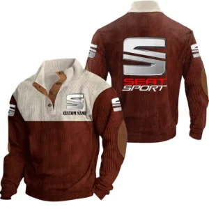 Classic Auto Men's Stand Up Collar Base Shirt, Collar Hoodie Exclusive Logo For Car Motorcycles Fans CAR20012167 - Red