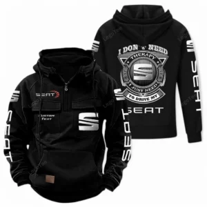 Classic Auto Hoodie Tactical Quarter Zip, Hoodie Exclusive Logo For Car Owners CAR106021525018 - Black