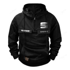 Classic Auto Hoodie Tactical Quarter Zip, Hoodie Exclusive Logo For Classic Auto Lovers - Black CAR109021425383-2