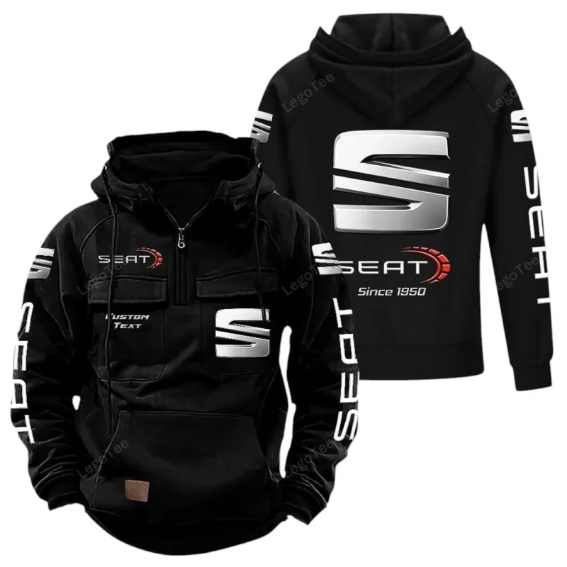 Classic Auto Hoodie Tactical Quarter Zip, Hoodie Exclusive Logo For Classic Auto Lovers - Black CAR96021425682-2