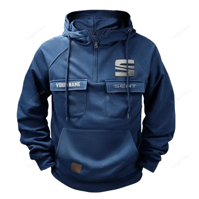 Classic Auto Hoodie Tactical Quarter Zip, Hoodie Exclusive Logo For Classic Auto Lovers - Dark Blue CAR109021425383-3