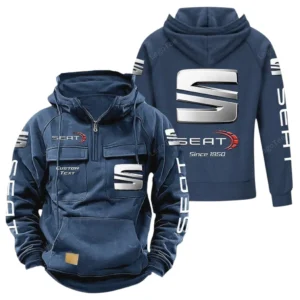 Classic Auto Hoodie Tactical Quarter Zip, Hoodie Exclusive Logo For Classic Auto Lovers - Dark Blue CAR96021425682-3