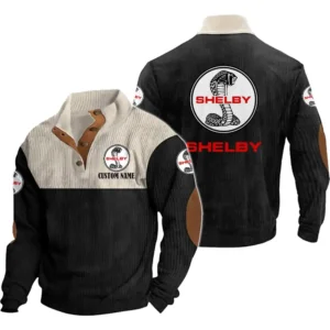 Auto Men's Stand Up Collar Base Shirt, Collar Hoodie Exclusive Logo For Car Motorcycles Fans CAR20012168 - Black