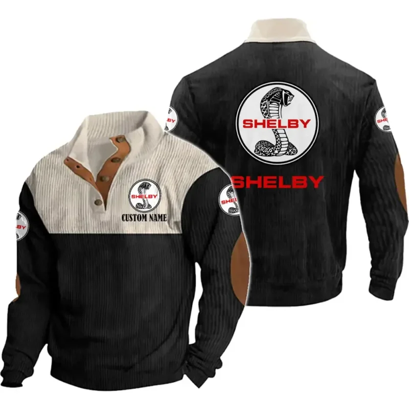 Auto Men's Stand Up Collar Base Shirt, Collar Hoodie Exclusive Logo For Car Motorcycles Fans CAR20012168 - Black