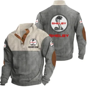 Auto Men's Stand Up Collar Base Shirt, Collar Hoodie Exclusive Logo For Car Motorcycles Fans CAR20012168 - Grey