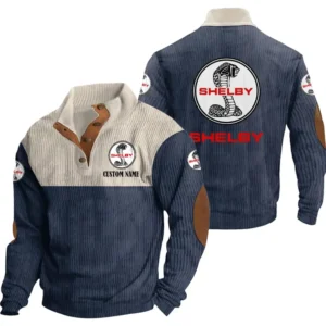 Auto Men's Stand Up Collar Base Shirt, Collar Hoodie Exclusive Logo For Car Motorcycles Fans CAR20012168 - Navy Blue