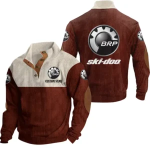 Snowmobile Men's Stand Up Collar Base Shirt, Collar Hoodie Exclusive Logo For Car Motorcycles Fans CAR20012169 - Red