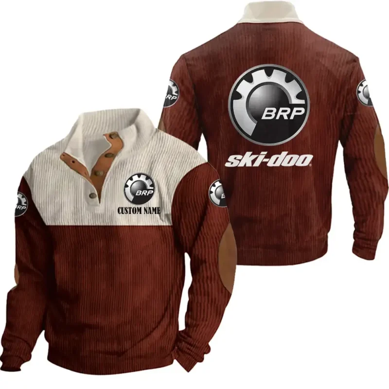 Snowmobile Men's Stand Up Collar Base Shirt, Collar Hoodie Exclusive Logo For Car Motorcycles Fans CAR20012169 - Red