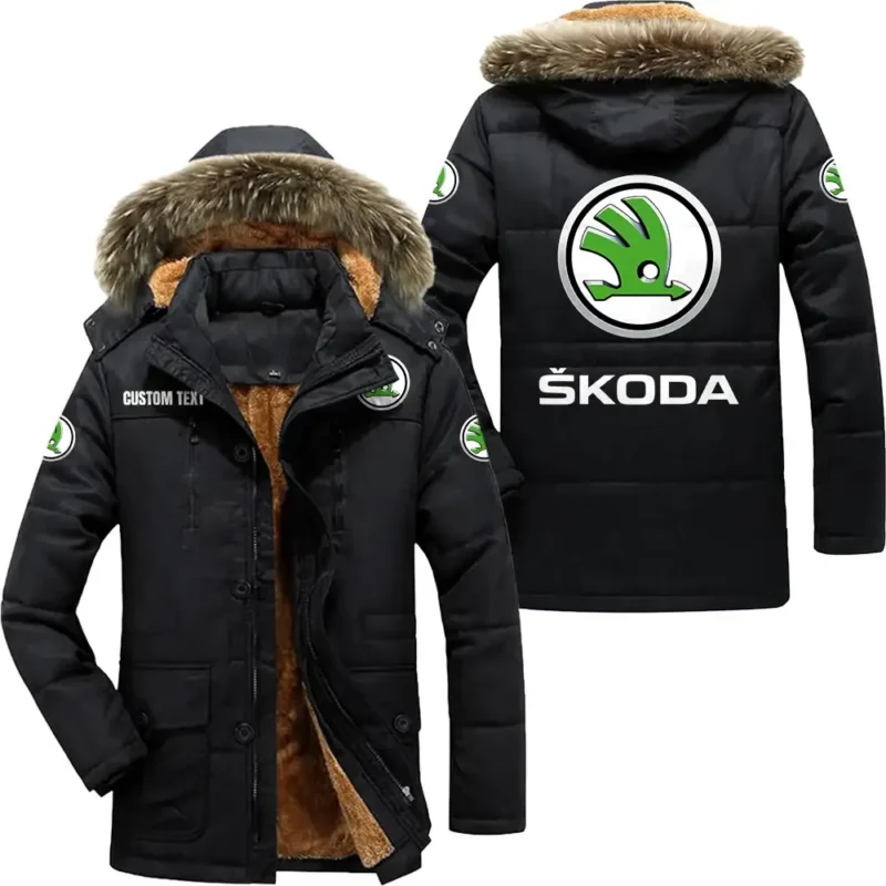 Auto Parka hoodie, Coat with Hood Exclusive Logo For Car Motorcycles Lovers CAR7002082208 - Black