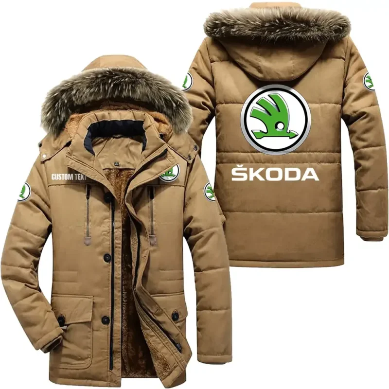 Auto Parka hoodie, Coat with Hood Exclusive Logo For Car Motorcycles Lovers CAR7002082208 - Khaki