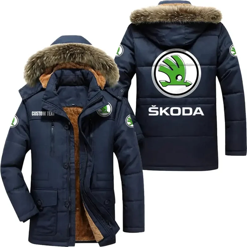 Auto Parka hoodie, Coat with Hood Exclusive Logo For Car Motorcycles Lovers CAR7002082208 - Navy