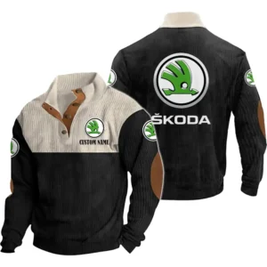 Auto Men's Stand Up Collar Base Shirt, Collar Hoodie Exclusive Logo For Car Motorcycles Fans CAR20012170 - Black