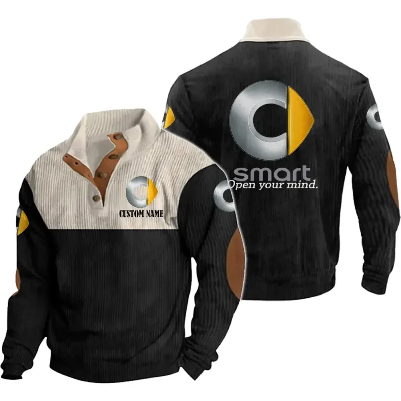 Auto Men's Stand Up Collar Base Shirt, Collar Hoodie Exclusive Logo For Car Motorcycles Fans CAR20012172 - Black