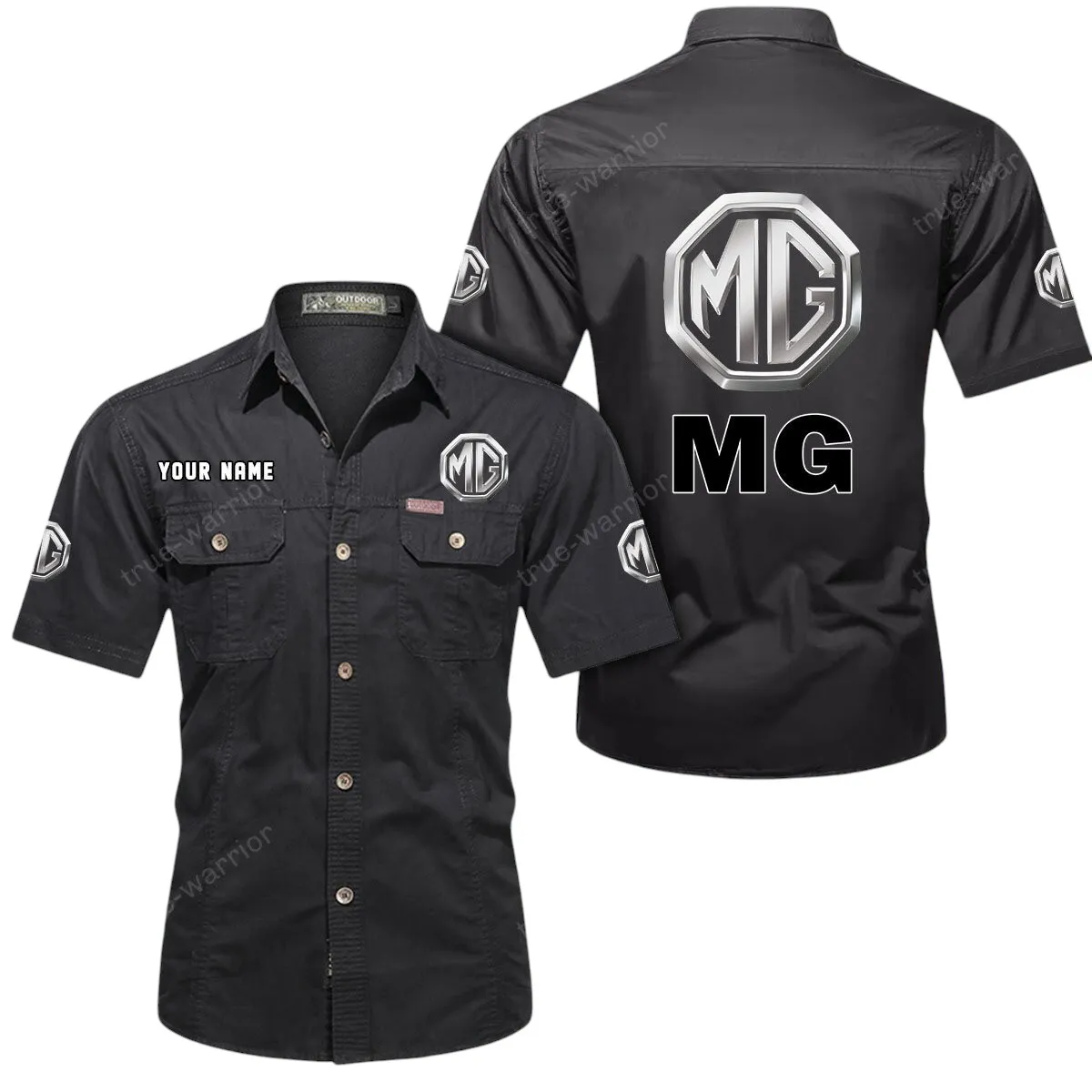 Speed Auto Car Lovers Gift Short Sleeved Shirt, Button Up Shirt Exclusive Logo For Car Owners CAR444052625851 - Black