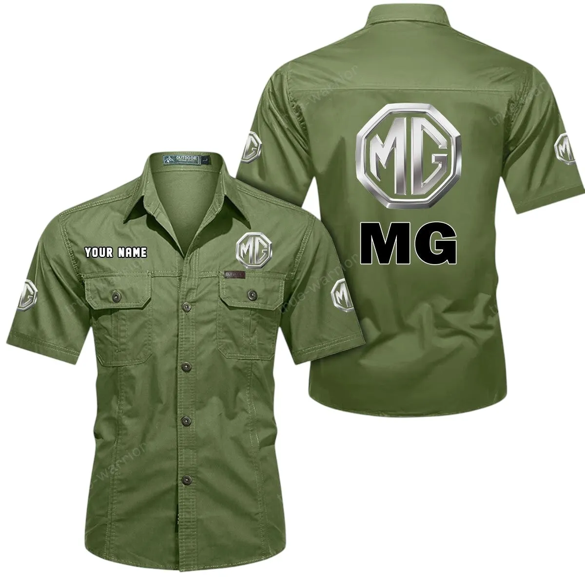 Speed Auto Car Lovers Gift Short Sleeved Shirt, Button Up Shirt Exclusive Logo For Car Owners CAR444052625851 - Fruit Green