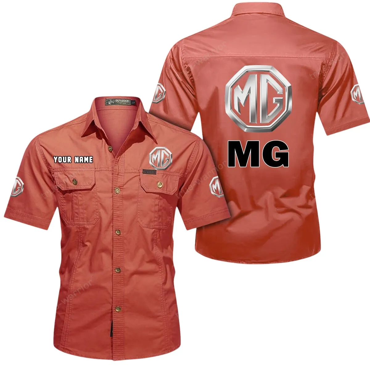 Speed Auto Car Lovers Gift Short Sleeved Shirt, Button Up Shirt Exclusive Logo For Car Owners CAR444052625851 - Red