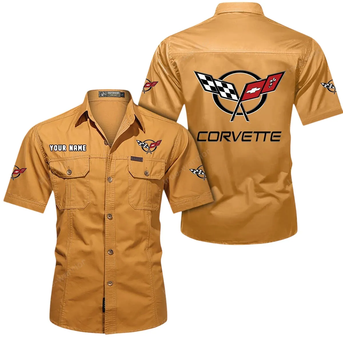 Speed Car Lovers Gift Short Sleeved Shirt, Button Up Shirt Exclusive Logo For Car Owners CAR444052625836 - Turmeric