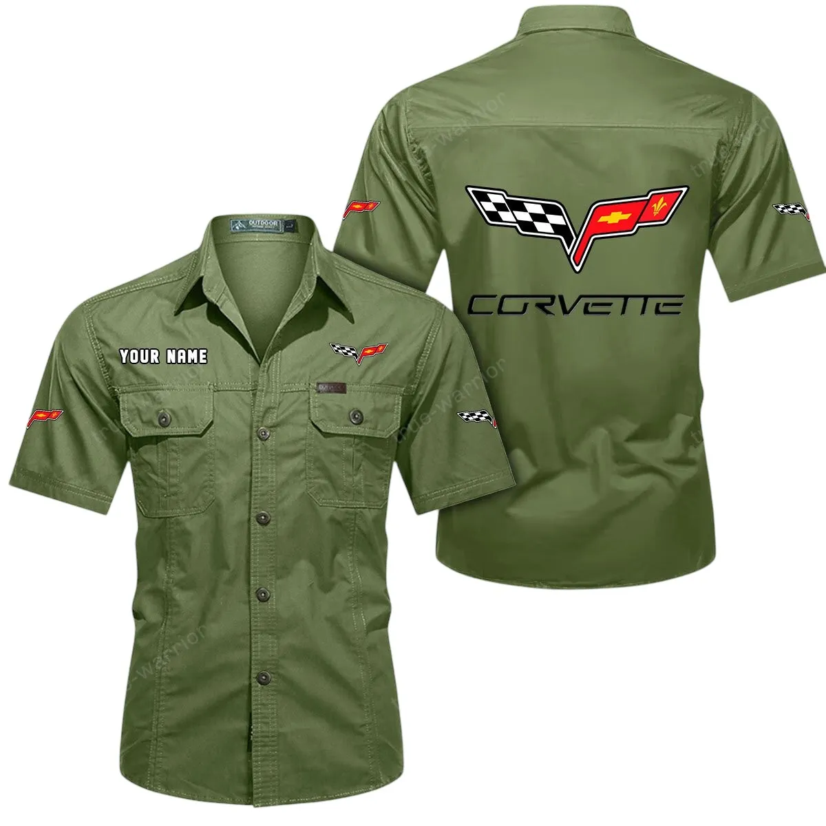 Speed Car Lovers Gift Short Sleeved Shirt, Button Up Shirt Exclusive Logo For Car Owners CAR444052625856 - Fruit Green
