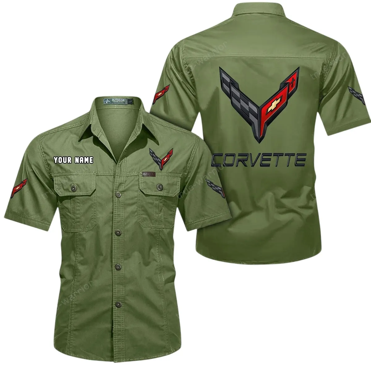 Speed Vintage Car Lovers Gift Short Sleeved Shirt, Button Up Shirt Exclusive Logo For Car Owners CAR444052625785 - Fruit Green