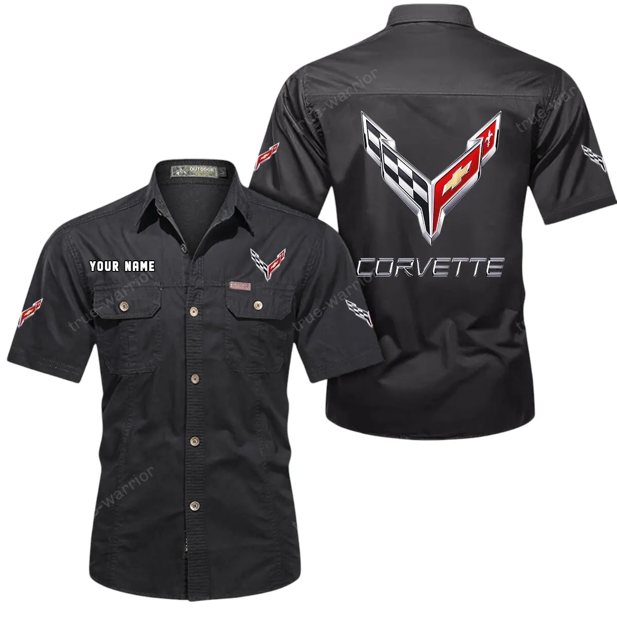 Speed Vintage Car Lovers Gift Short Sleeved Shirt, Button Up Shirt Exclusive Logo For Car Owners CAR444052625798 - Black