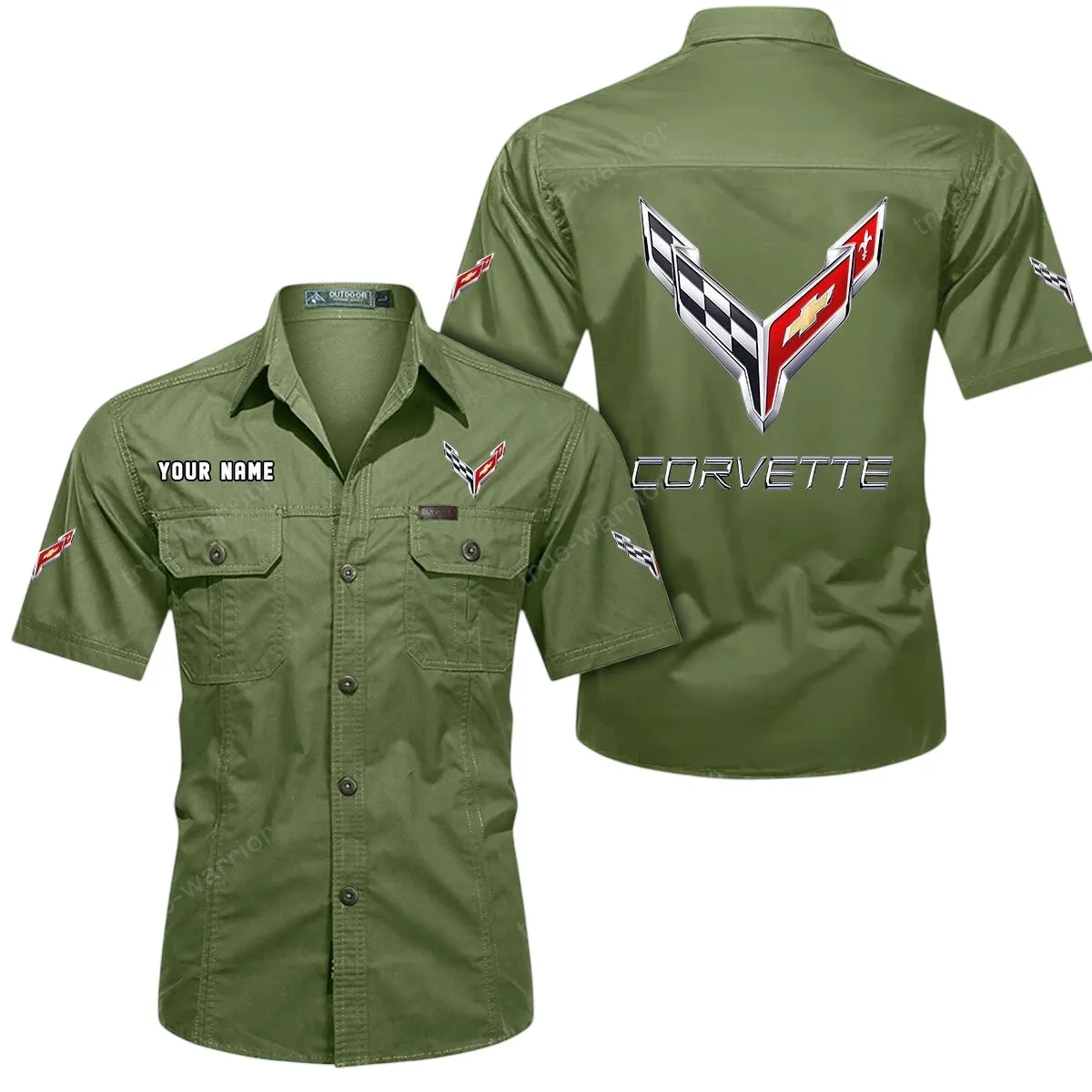 Speed Vintage Car Lovers Gift Short Sleeved Shirt, Button Up Shirt Exclusive Logo For Car Owners CAR444052625798 - Fruit Green