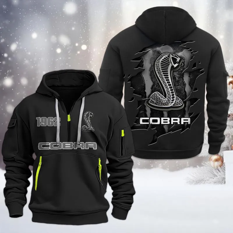Sport Car Lovers Gift Hoodie Half Zipper, Hoodie All Over Print Gift For Car Owners CAR198032767 - Black