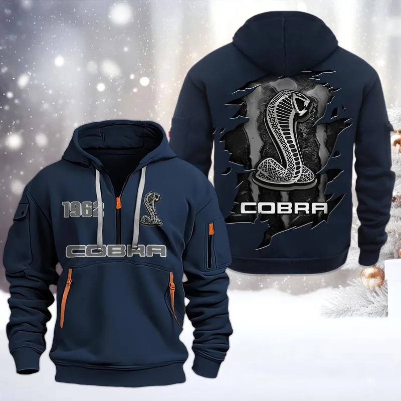 Sport Car Lovers Gift Hoodie Half Zipper, Hoodie All Over Print Gift For Car Owners CAR198032767 - Navy