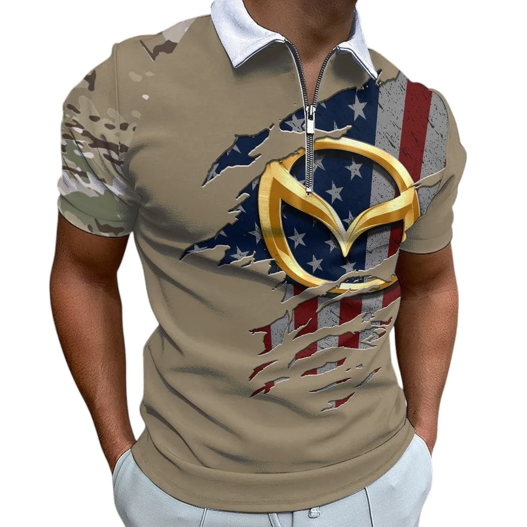 Sports Car Power Fans Gift Zipper Polo Shirt, Shirt Exclusive Logo For Sports Car Power Lovers CAR340213049-1
