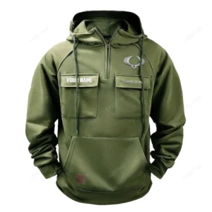 Motors Hoodie Tactical Quarter Zip, Hoodie Exclusive Logo For Motors Lovers - Army Green CAR109021425397-1