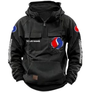 Timeless Retro Car Hoodie Tactical Quarter Zip, Hoodie Exclusive Logo For Timeless Retro Car Lovers CAR164022425179 - Black
