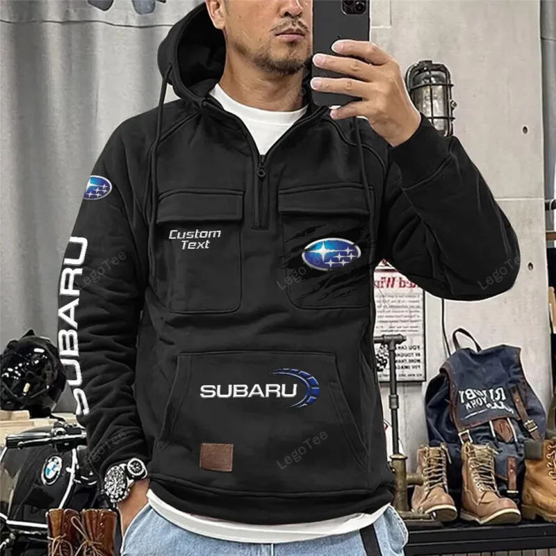 Auto Hoodie Tactical Quarter Zip, Hoodie Exclusive Logo For Auto Lovers - Black CAR122021425020-2 - Image 2