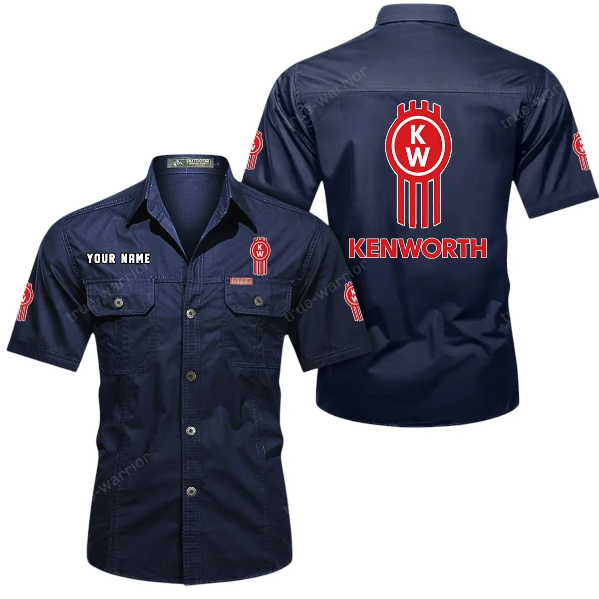 Supertruck Lovers Gift Short Sleeved Shirt, Button Up Shirt Exclusive Logo For Car Owners CAR444052625879 - Dark Blue