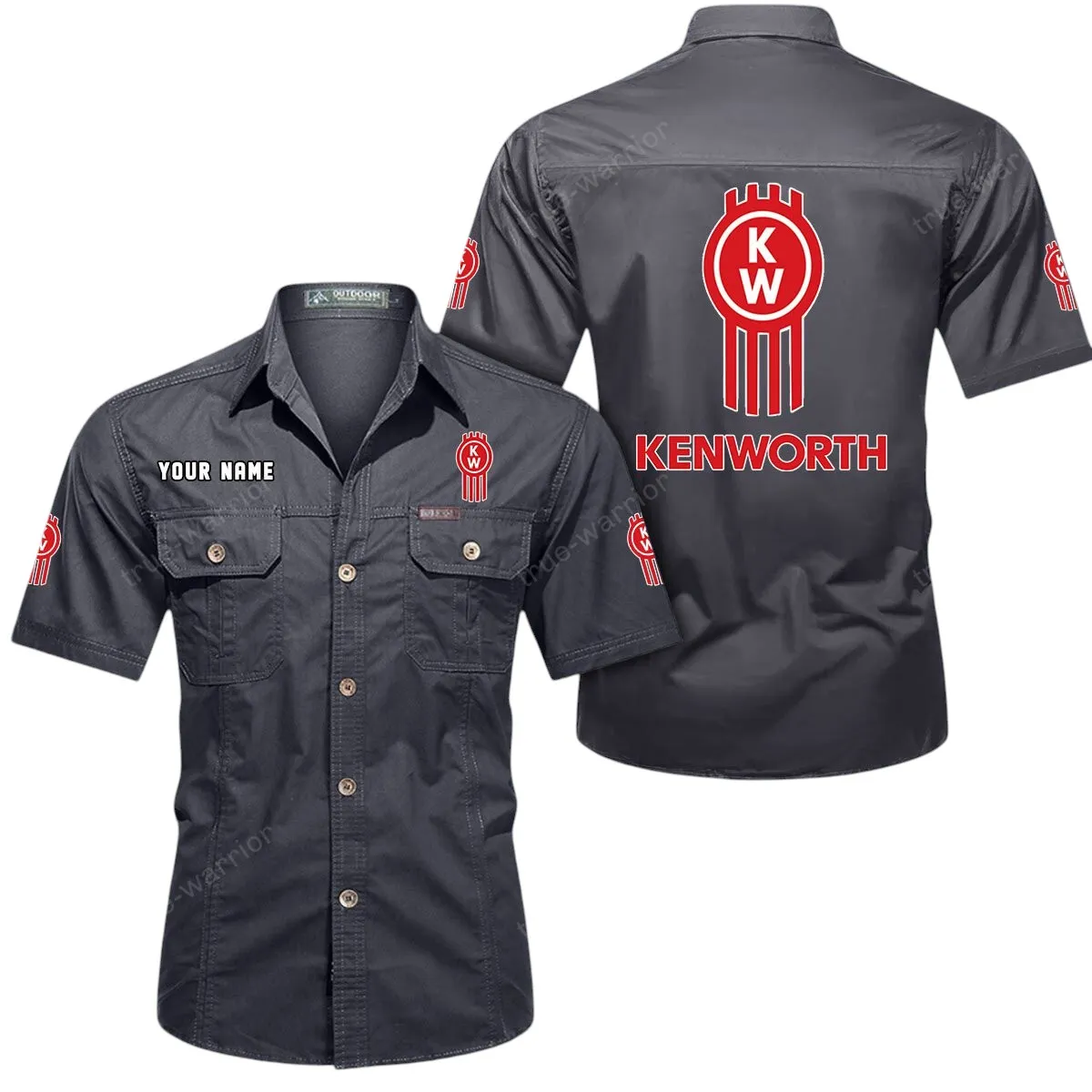 Supertruck Lovers Gift Short Sleeved Shirt, Button Up Shirt Exclusive Logo For Car Owners CAR444052625879 - Gray