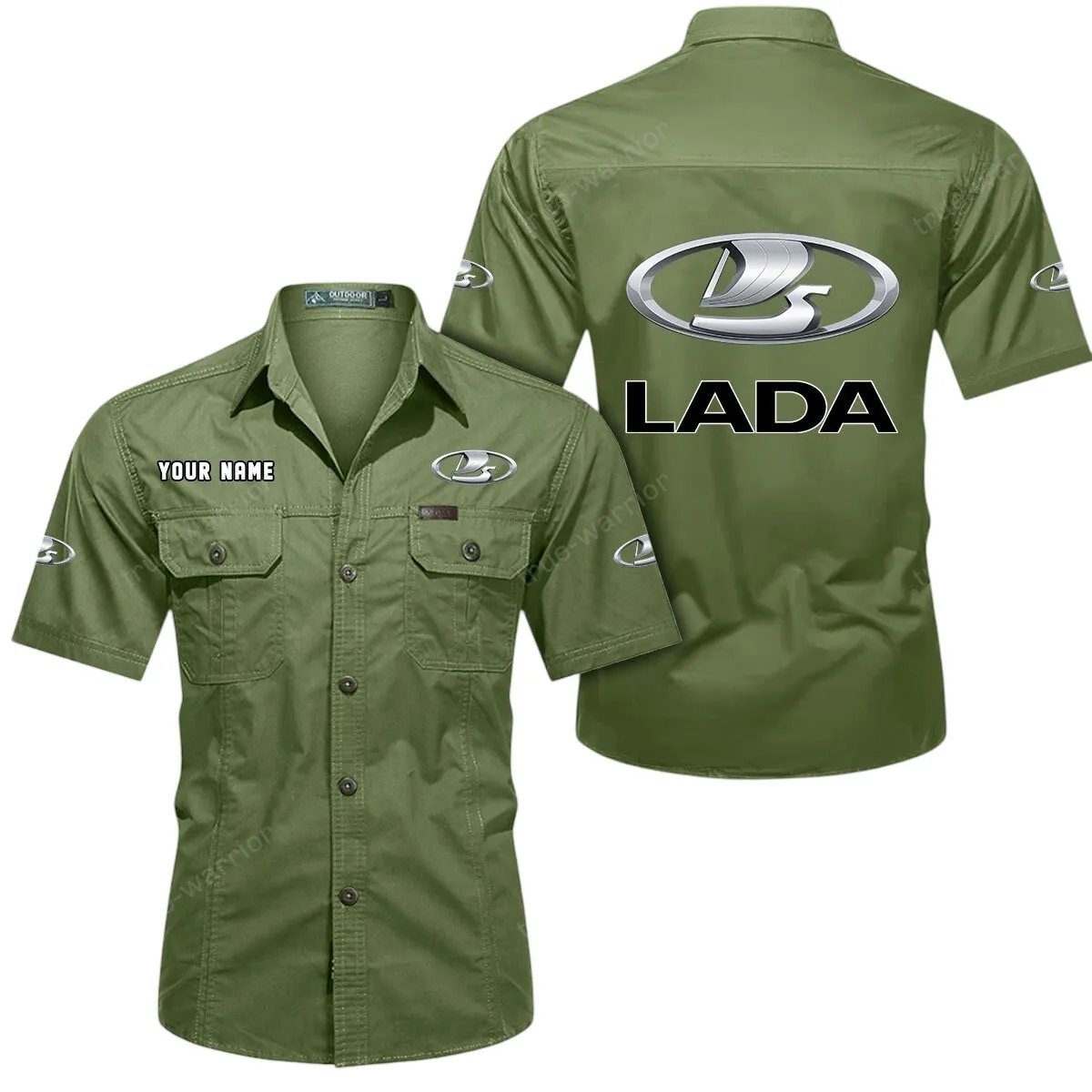 SUV Lovers Gift Short Sleeved Shirt, Button Up Shirt Exclusive Logo For Car Owners CAR444052625949 - Fruit Green