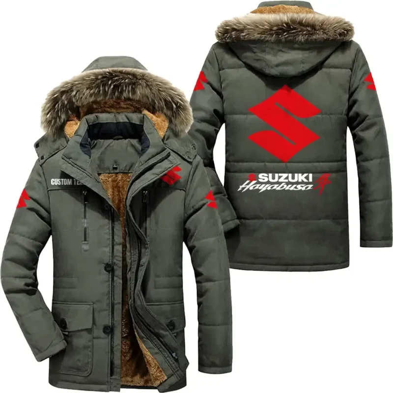 Classic Car Parka hoodie, Coat with Hood Exclusive Logo For Car Motorcycles Lovers CAR7002082215 - Army Green