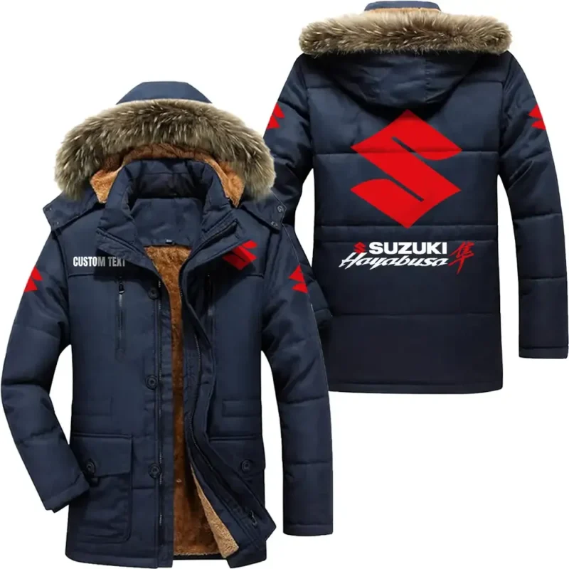 Classic Car Parka hoodie, Coat with Hood Exclusive Logo For Car Motorcycles Lovers CAR7002082215 - Navy