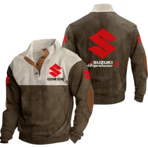 Classic Car Men's Stand Up Collar Base Shirt, Collar Hoodie Exclusive Logo For Car Motorcycles Fans CAR20012174 - Brown