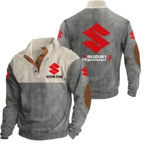 Classic Car Men's Stand Up Collar Base Shirt, Collar Hoodie Exclusive Logo For Car Motorcycles Fans CAR20012174 - Grey