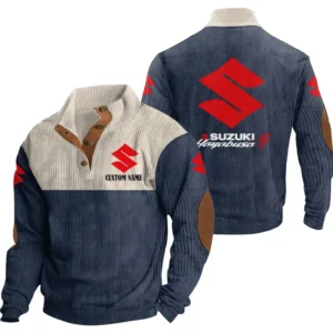 Classic Car Men's Stand Up Collar Base Shirt, Collar Hoodie Exclusive Logo For Car Motorcycles Fans CAR20012174 - Navy Blue