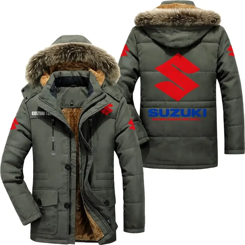 Classic Car Parka hoodie, Coat with Hood Exclusive Logo For Car Motorcycles Lovers CAR7002082216 - Army Green