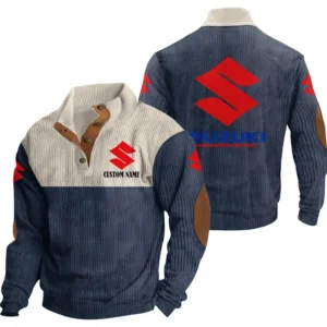 Classic Car Men's Stand Up Collar Base Shirt, Collar Hoodie Exclusive Logo For Car Motorcycles Fans CAR20012176 - Navy Blue
