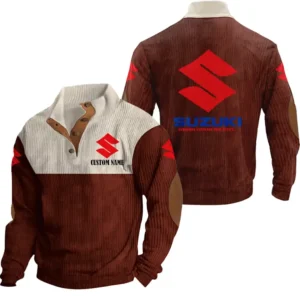 Classic Car Men's Stand Up Collar Base Shirt, Collar Hoodie Exclusive Logo For Car Motorcycles Fans CAR20012176 - Red