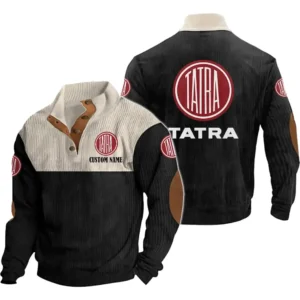 Tractors Men's Stand Up Collar Base Shirt, Collar Hoodie Exclusive Logo For Car Motorcycles Fans CAR20012177 - Black