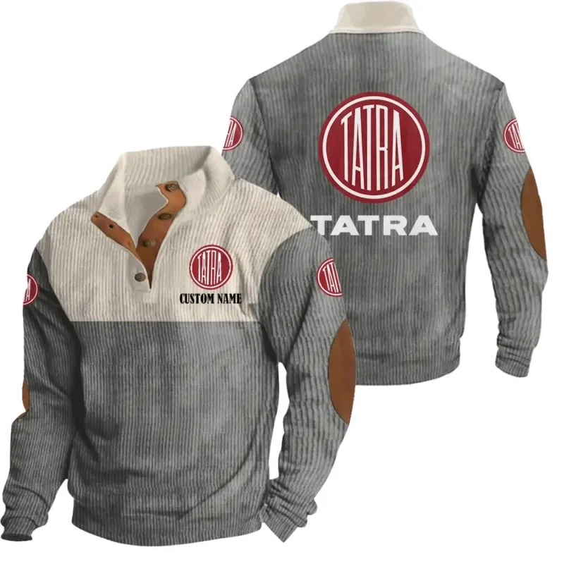 Tractors Men's Stand Up Collar Base Shirt, Collar Hoodie Exclusive Logo For Car Motorcycles Fans CAR20012177 - Grey