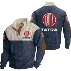 Tractors Men's Stand Up Collar Base Shirt, Collar Hoodie Exclusive Logo For Car Motorcycles Fans CAR20012177 - Navy Blue