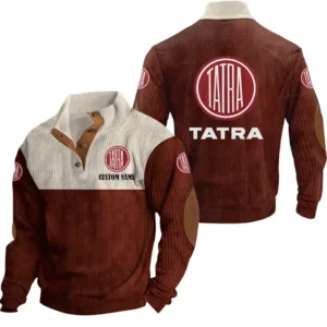 Tractors Men's Stand Up Collar Base Shirt, Collar Hoodie Exclusive Logo For Car Motorcycles Fans CAR20012177 - Red