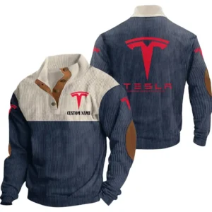 Auto Motors Men's Stand Up Collar Base Shirt, Collar Hoodie Exclusive Logo For Car Motorcycles Fans CAR20012178 - Navy Blue