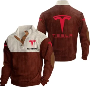 Auto Motors Men's Stand Up Collar Base Shirt, Collar Hoodie Exclusive Logo For Car Motorcycles Fans CAR20012178 - Red
